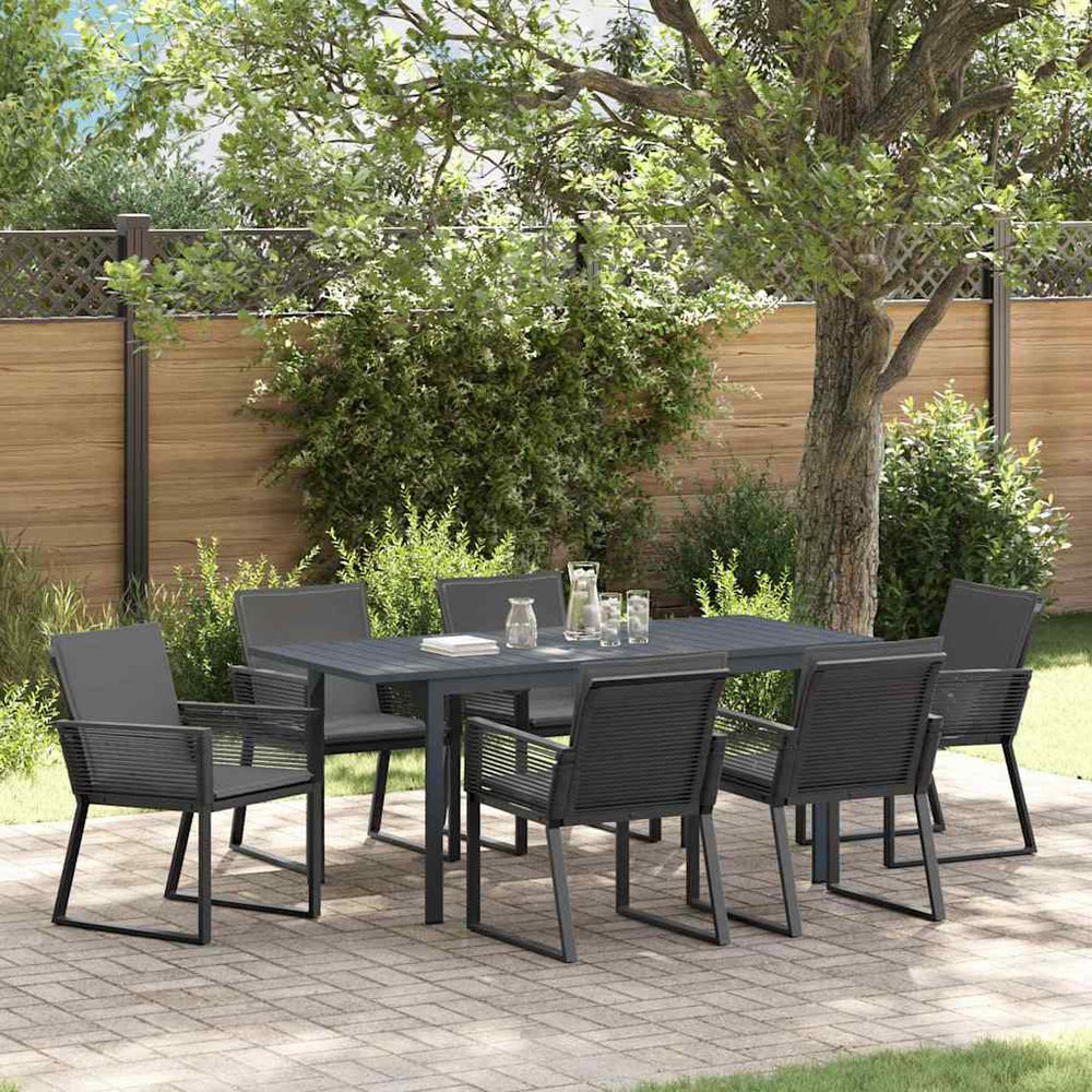 vidaXL Ensemble de salle à manger de jardin 7 pcs Anthracite Résine tressée