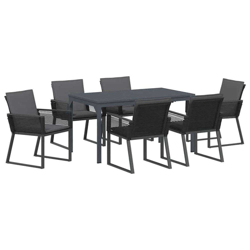 vidaXL Ensemble de salle à manger de jardin 7 pcs Anthracite Résine tressée