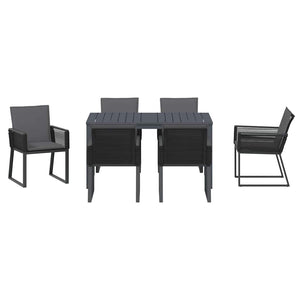 Anthrazit Poly Rattan Garten Essgruppe 7-teilig