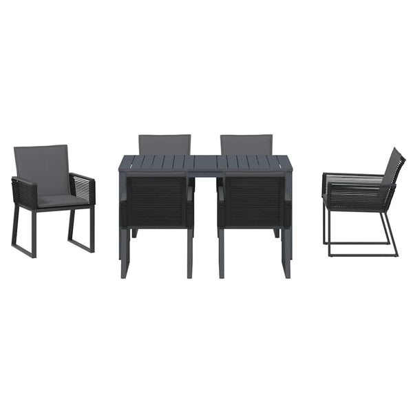Anthrazit Poly Rattan Garten Essgruppe 7-teilig