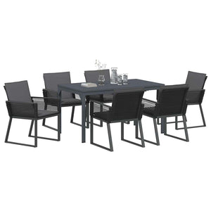 Anthrazit Poly Rattan Garten Essgruppe 7-teilig