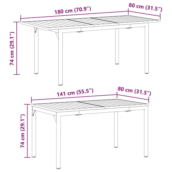 Anthrazit Poly Rattan Garten Essgruppe 7-teilig