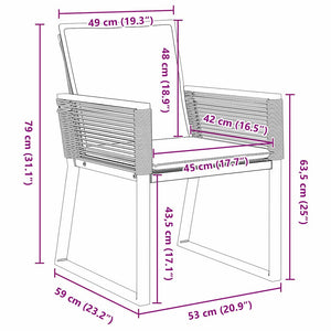 Anthrazit Poly Rattan Garten Essgruppe 7-teilig