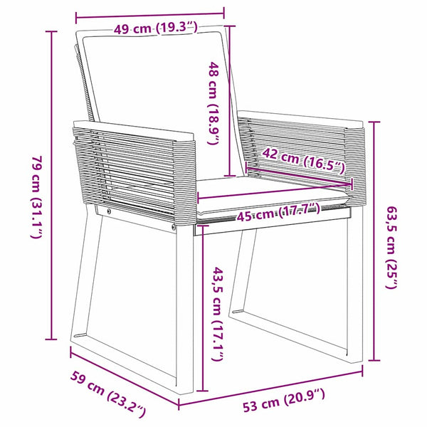 Anthrazit Poly Rattan Garten Essgruppe 7-teilig