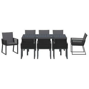 9-teilige Garten Essgruppe Anthrazit