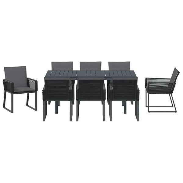 9-teilige Garten Essgruppe Anthrazit