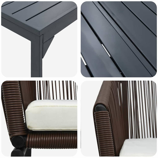 vidaXL Salon de jardin 7 pcs Marron Résine tressée