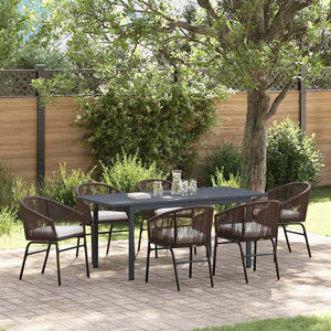 vidaXL Salon de jardin 7 pcs Marron Résine tressée