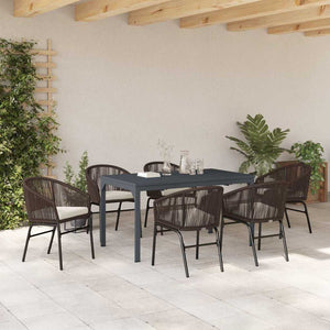 vidaXL Salon de jardin 7 pcs Marron Résine tressée