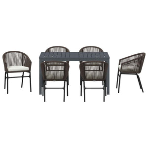 vidaXL Salon de jardin 7 pcs Marron Résine tressée