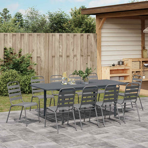 Garten Essgruppe 11-teilig Anthrazit Stahl
