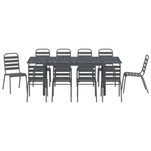 Garten Essgruppe 11-teilig Anthrazit Stahl