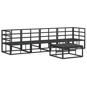 Gartensofa Set 5-teilig Schwarz Metall