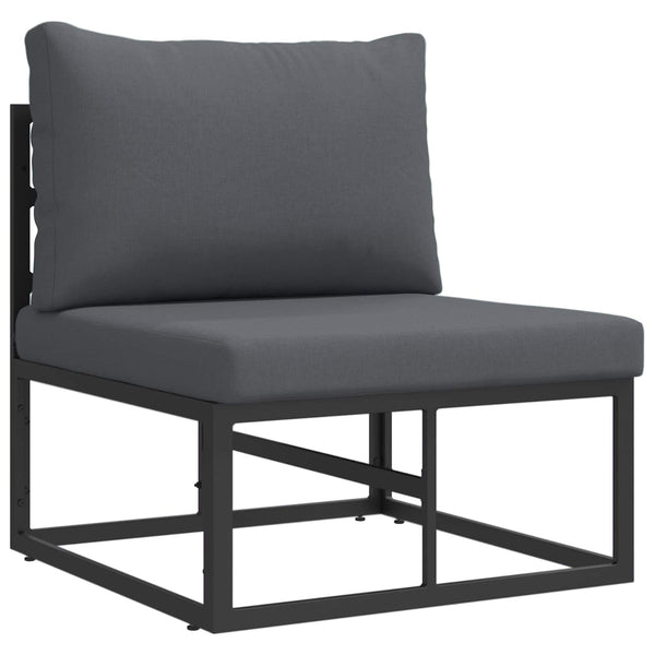 Gartensofa Set 5-teilig Schwarz Metall