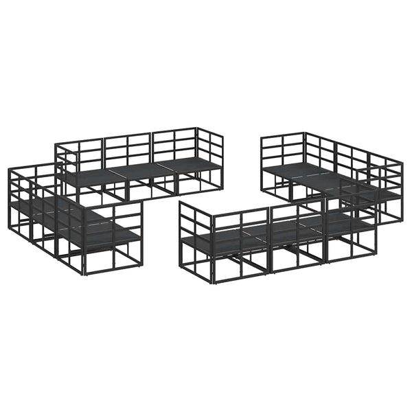 Gartensofa-Set 12-teilig Schwarz Metall