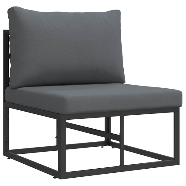 Gartensofa Set Schwarz Aluminium 4-teilig