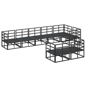 vidaXL Ensemble de canapés de jardin avec coussins 8 pcs Aluminium noir