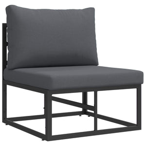 Gartensofa Set Schwarz Aluminium 6-teilig