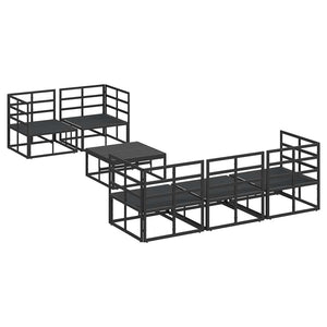 Gartensofa Set Schwarz mit Kissen