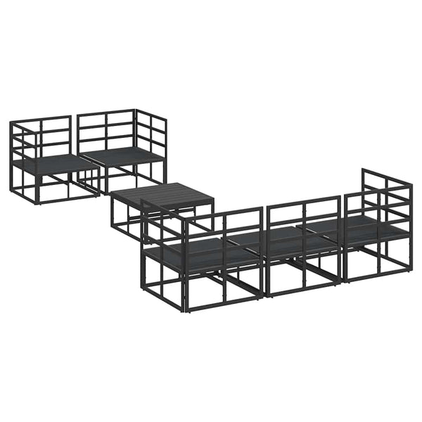 Gartensofa Set Schwarz mit Kissen