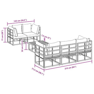 Gartensofa Set Schwarz mit Kissen