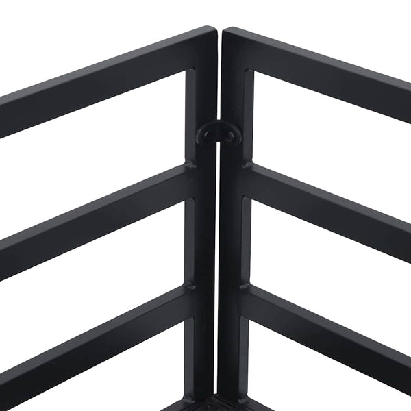 Gartensofa Set Schwarz mit Kissen 7-teilig