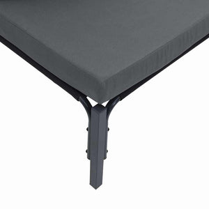 Gartensofa Set Schwarz mit Kissen, 5-teilig
