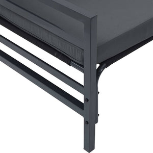 Gartensofa Set mit Kissen, 13-teilig, Schwarz