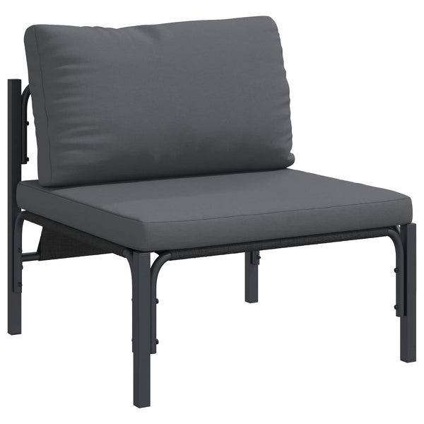 Gartensofa Set mit Kissen, 13-teilig, Schwarz