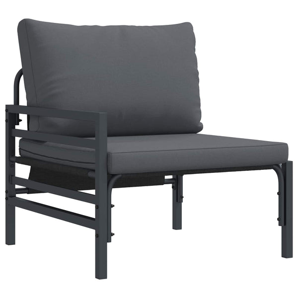 Gartensofa Set mit Kissen, 13-teilig, Schwarz