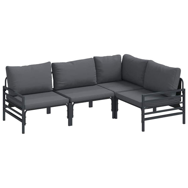 Gartensofa Set mit Kissen, 4-teilig