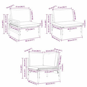Gartensofa Set mit Kissen, 4-teilig