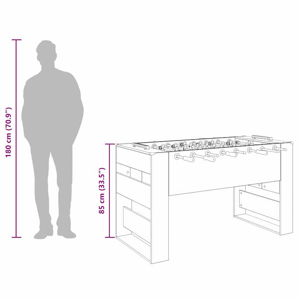 Tischfußballtisch Weiß 146,5 cm