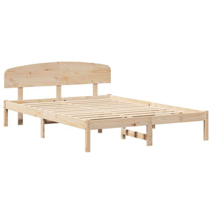 vidaXL Cadre de lit avec tête de lit Naturel 150 x 200 cm Bois de pin massif