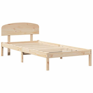vidaXL Cadre de lit avec tête de lit Naturel 90 x 200 cm Bois de pin massif