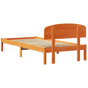 Bettrahmen Wachsbraun 75x190 cm Kiefer Massivholz