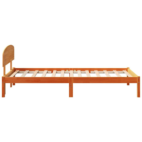 Bettrahmen Wachsbraun 75x190 cm Kiefer Massivholz