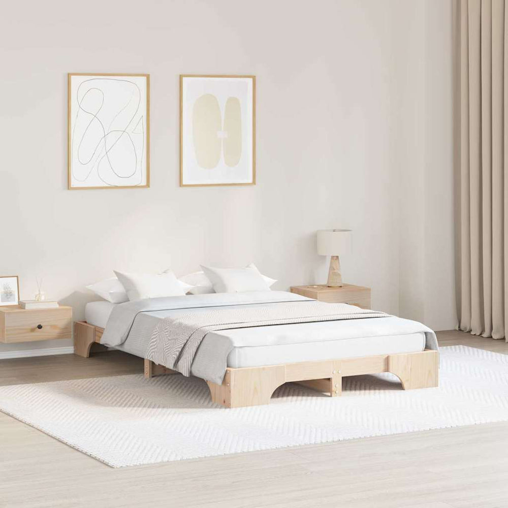 Bettrahmen Natur 120x200 cm Kiefer Massivholz