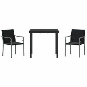 3-teilige Garten Essgruppe aus Rattan