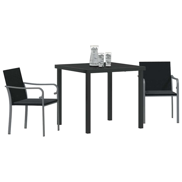 3-teilige Garten Essgruppe aus Rattan
