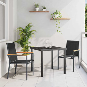 3-teilige Garten Essgruppe Schwarz