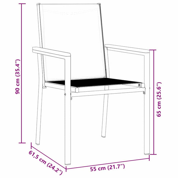 Garten Essgruppe 7-teilig, Schwarz