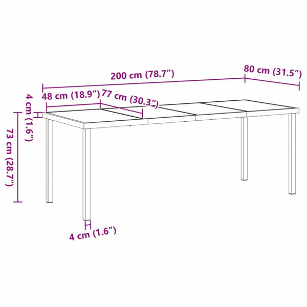 Garten Essgruppe 7-teilig, Schwarz