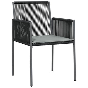 Garten Essgruppe 9-teilig Schwarz Rattan