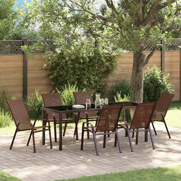 Garten Essgruppe 7-teilig Braun/Schwarz