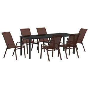 Garten Essgruppe 7-teilig Braun/Schwarz