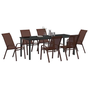 Garten Essgruppe 7-teilig Braun/Schwarz