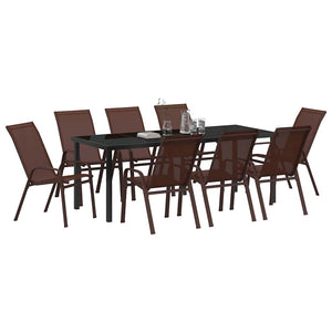 9-teilige Garten Essgruppe Braun/Schwarz