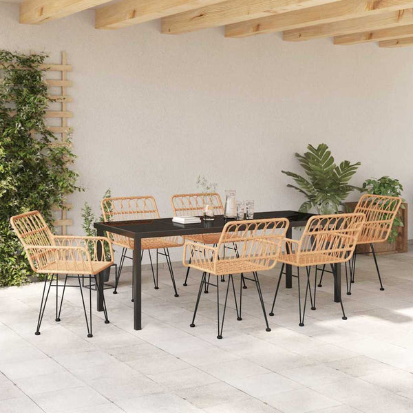 Garten Essgruppe 7-teilig Braun