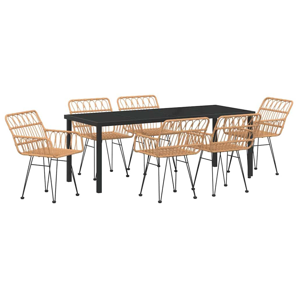 Garten Essgruppe 7-teilig Braun